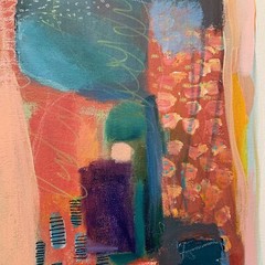 Original Abstract Art Canvas Acrylic Signed Artist Tracy Eau Claire Texture #25