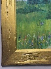 Original Impressionist Oil Painting Wildflower Field And Country Road 16” X 20”*