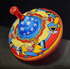 Original Oil Painting Apple in Wrapping Paper Still Life 6 x 6 x 1/8 in. NEW