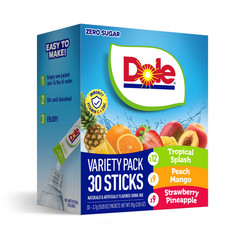 Dole Sugar-Free Powder Drink Mix 30 Count – Tropical Peach & Mango,