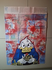 Scrooge Mcduck Money Painting On New York Subway Map – Original – 23 x 34 Inches