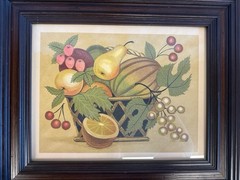 theorem painting reproduction fruit basket folk art framed