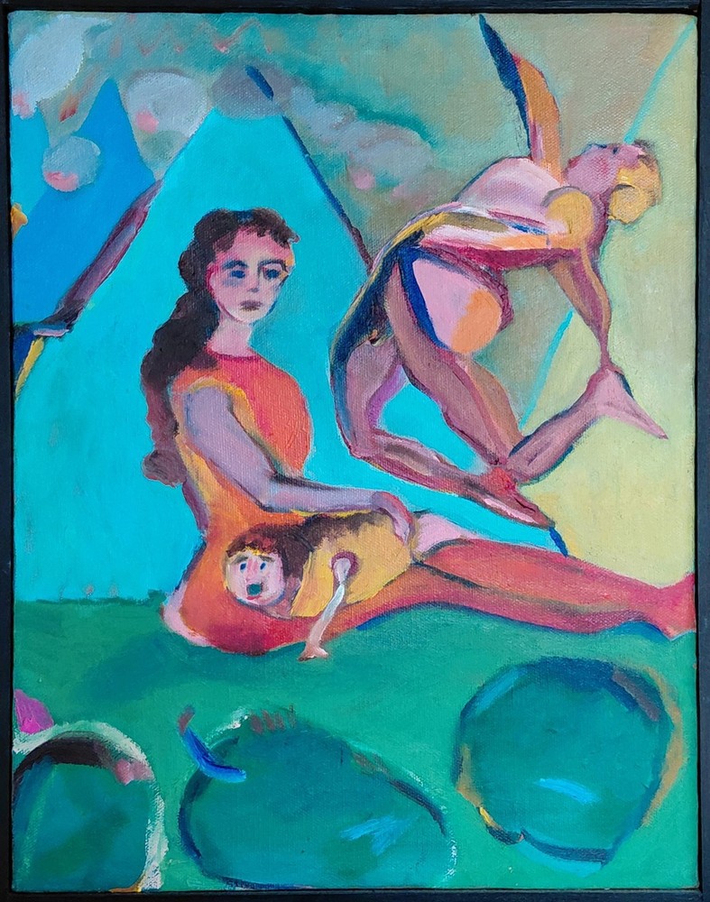 art original oil painting Framed „Being Born“ 11×14″ Spiritual Colorist by JW