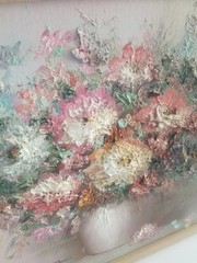 Maurice Helman Signed Original Vase Of Flowers Textured Oil Painting 18″×14″