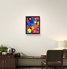 Circles and Dots Colorful Modern Art Acrylic Painting On 11×14 Canvas