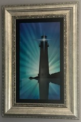Chris DeRubeis „The Lighthouse“ Mixed Media On Aluminum, Framed, COA