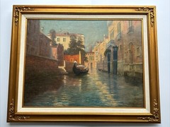 JOHANNES SON PAINTING ANTIQUE 19TH CENTURY ITALY VENETIAN CANAL MASTERFUL FAMOUS