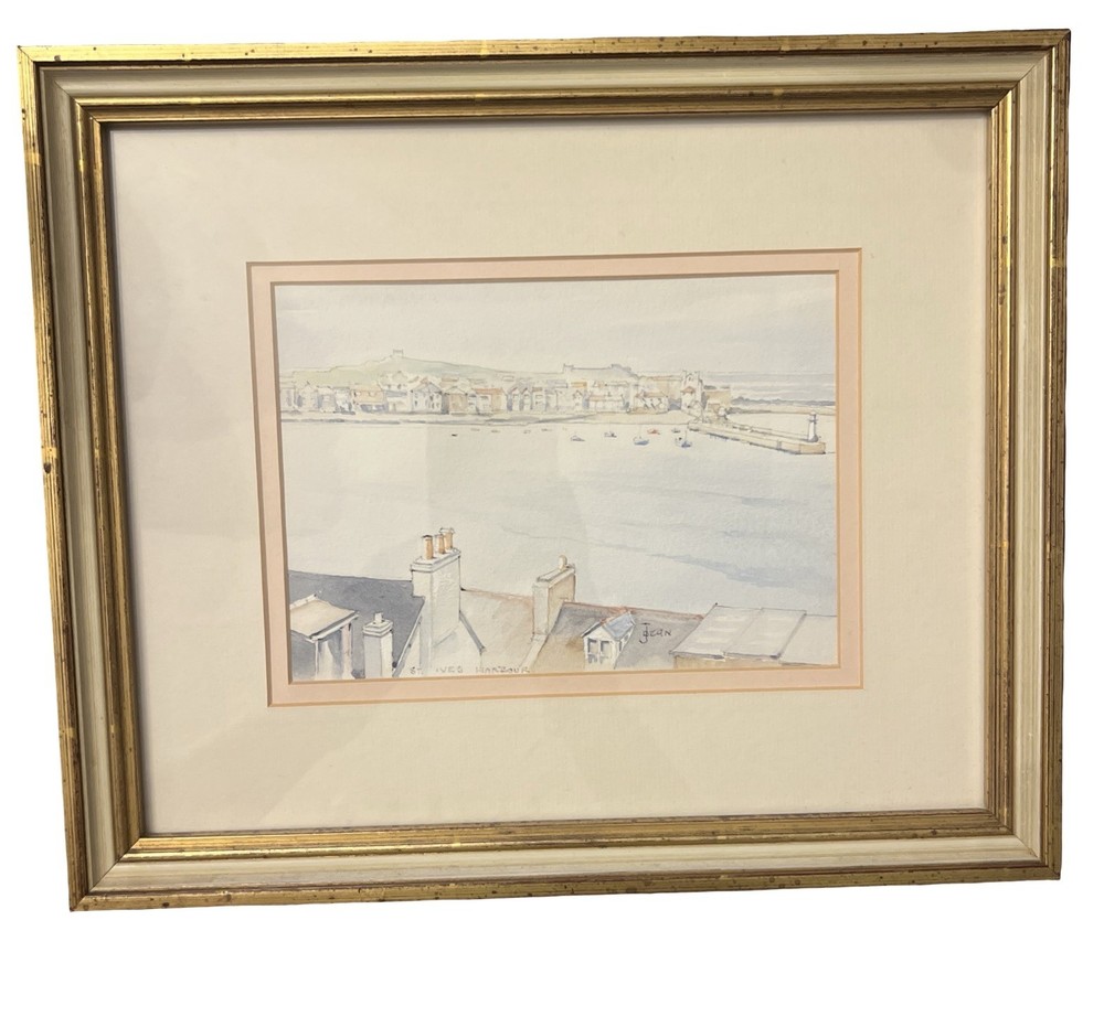 Watercolor “St. Ives Harbour” Signed J. Dean Land’s End, Cornwall 10×12”