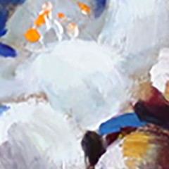 SPRING WHITE FLOWERS Daffodils Still Life Art Oil painting 8X8