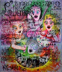 psychedelic pop painting original art acrylic canvas manga cartoon vampire spell