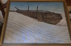 Armand La Montagne 1985 Realism Seascape Shipwreck Beach Large Framed Signed