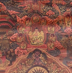BUDDHA LIFE /WHEEL OF LIFE MANDALA ORIGINAL MASTERPIECE TIBETAN THANGKA PAINTING