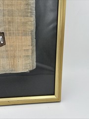 Framed Egyptian Painting Cat Goddess Bastet Handpainted Papyrus Wall Art