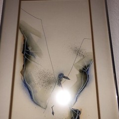 Jerry Seagle Texas Artist Modernist WATERCOLOR Board UT Austin Alum BIRDS