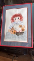 A pair of Raggedy Ann & Andy Original Watercolor Painting. Signed by Artist