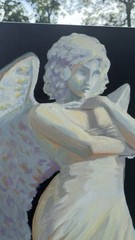 Original Acrylic Angel Painting 16×12 Canvas Signed 1 of 1 Sacred Surrealism