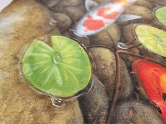 20×36 Beautiful Koi Fish Pond Hand Painted Oil Painting High Quality Canvas