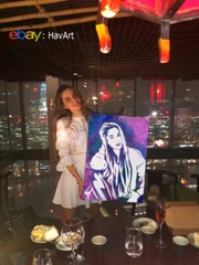 Custom painting from photo 100% Hand painted portrait glitter painting on canvas