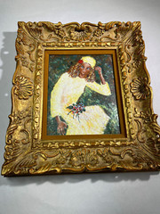 Painting Enamel On Copper Beautiful Woman Portrait Unknown Artist 10 x 7 Art