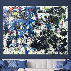 Pollock/Richter style￼ Profession￼al Painting 81” X 62”(6ft 9in)Abstract Modern