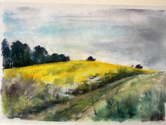 Franz Ehmke 1928-2018 GDR Painter °Berlin °Blooming Rapeseed Sky Pastel Fields