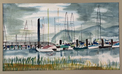 EDMUND V PUBLICOVER VINTAGE WATERCOLOR PAINTING SIGNED 1965 FRAME 25″ X 37″