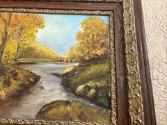 E. Springer VTG Oil Autumn Impressionism Gilded Wood Frame 1977 BREATHTAKING!