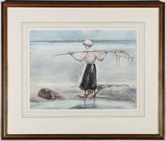 Arthur Bradbury ARWA (1892-1977) – Framed Watercolour, Net Fishing