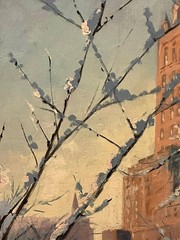 Old Impressionist Original Oil Painting Central Park New York Landscape Signed