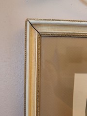 VTG Hand Painted German Shepherd Dog Portrait on Gold Silk Matted~Framed~Signed