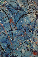 64”X44” Jackson Pollock style canvas ￼painting Acrylic,Abstract, Modern,Large