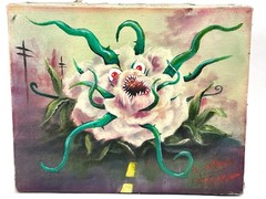 Chris McMahon augmented thrift store painting – Weezer Album Cover Artist