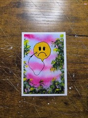 ACEO *Art Print of Original painting Sunset Sad Balloon (2.5×3.5 inches)