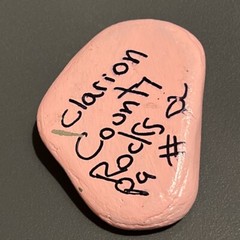 Hand Painted Pink Rock Hearts Stone Love Is The Medicine Our World Needs 3.25”