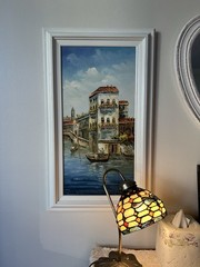 Vtg A Cick Impressionist Venice Canal Oil Painting Framed Impasto Gondola