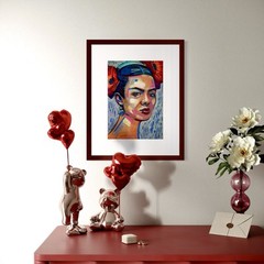 Radiant Vivid Portrait Woman ORIGINAL Oil Painting Abstract Hand Painted