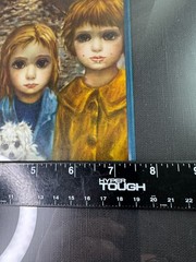 Vintage Margaret Keane Big Eyes Print „LOST“ Two Children Dog Framed Art