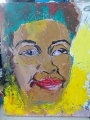 Abstract Portrait Painting, Woman Face, Contemporary Expressionism, Unframed