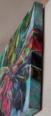 Original Mixed Media Canvas Artwork Signed by „Paula“ 16 x 16 x 1 1/2 Multicolor