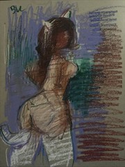 Oil Pastel Anime Girl 9”x12”