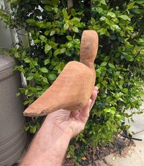 4 wooden Decoys hand carved unpainted fok art style