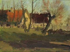 Drawstring Johan Hendrik WEISSENBRUCH (1824-1903) Homestead on the Moor Oil Sketch c. 1890