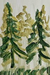 Forest Minimalist Art Simple Nature Trees Artwork Rustic Woodland Home Decor 4×6