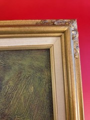 Original Oil Painting of a Chef on Canvas Framed Signed W. Johnson 14.5″ x 19″