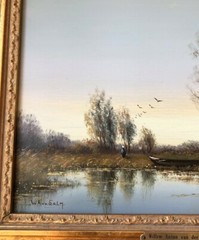 FREE SHIPPING! W. van der Salm (1918-1965) listed, Figure in Landscape Amsterdam