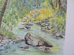 „Forest Stream“, Original Watercolor Painting, 9×12 140 lb Canson Cold Press