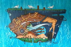 acrylic painting by Moises Gonzales cuban Beautiful art 96×70 cm T:Dreams