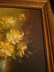 Robert Cox Original Oil Painting Floral Roses In Vase Framed