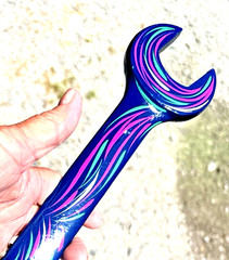 Pinstriped Rat Rod Tool Hand Painted Wrench Hotrod Garage Auto Shop Sign Art