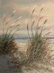 Vintage Oil Paintings Signed L. Marcus Seascape Framed (2 paintings) Beach Ocean
